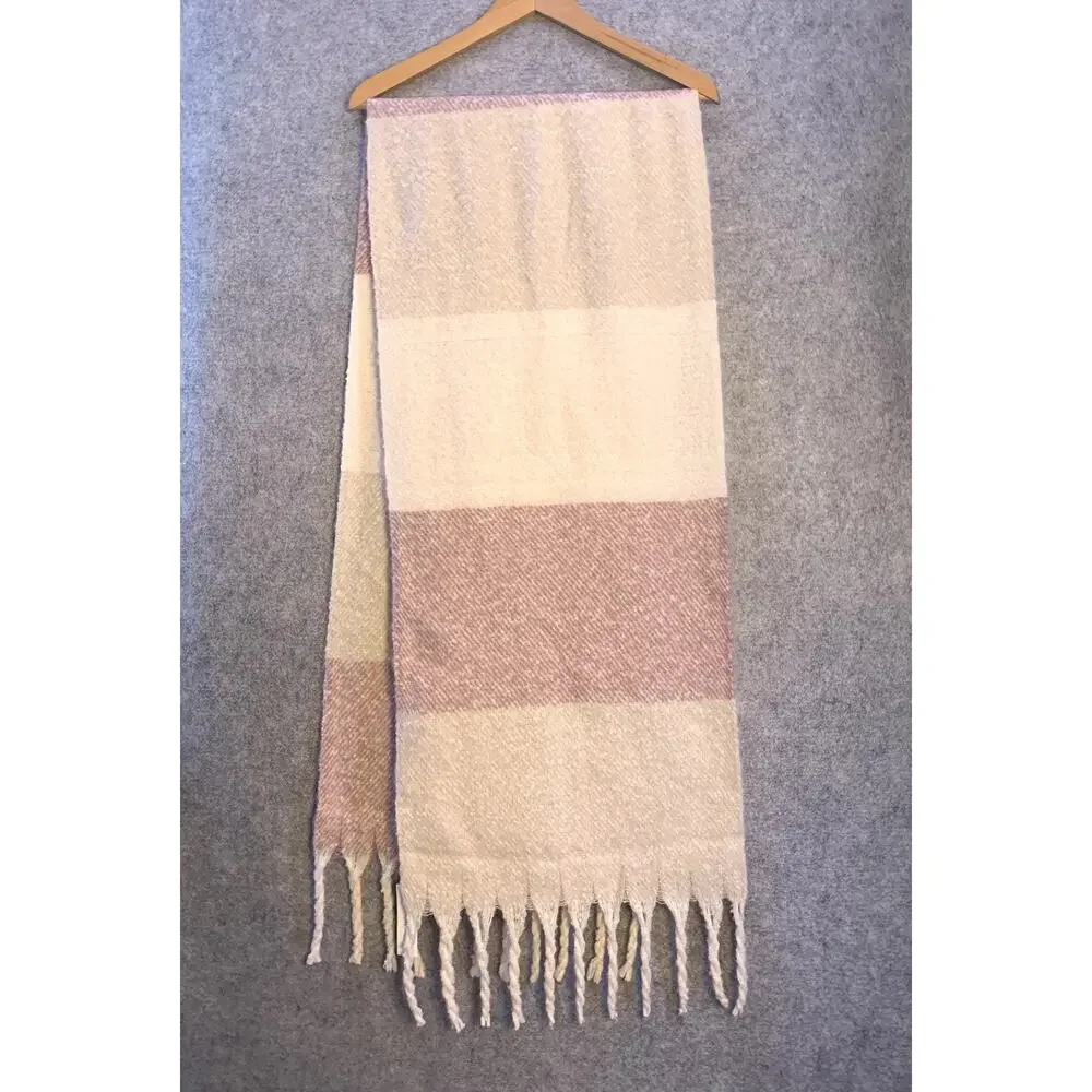 NWT Gentle Fawn Scarf, Pink Cream White, Womens One Size, Shawl Wrap Fringe Boho